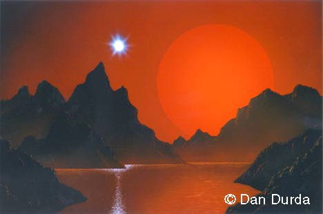 ¿Cómo será el amanecer en un planeta iluminado por una gigante roja?. Tomada de www.boulder.swri.edu/~durda