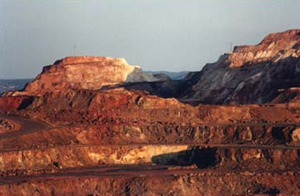 Zona de oxidación en Minas de Riotinto.